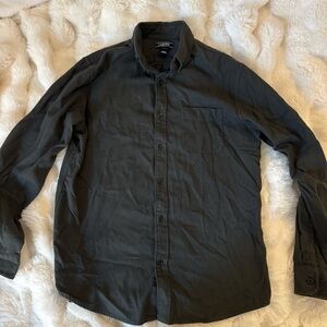 Lands' End Men's Dark Gray Casual Button Down Shirt
